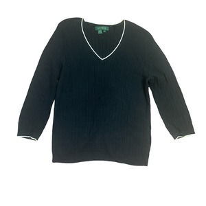 Lauren Ralph Lauren Vintage Black Blouse Size Small